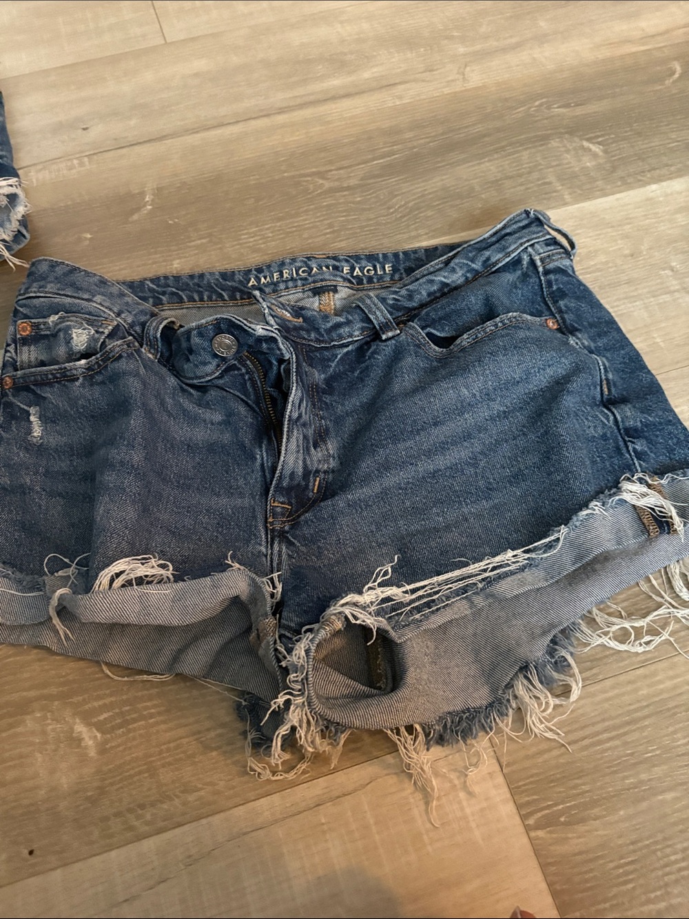 American Eagle Outfitters Distressed Denim Cutoff Shorts - Blue